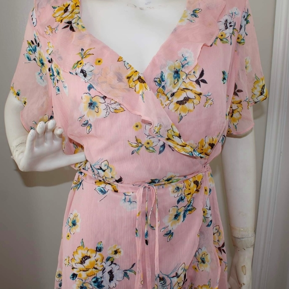 LUSH Botanical Printed Wrap Dress - Picture 1 of 8